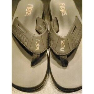 Flojos Black Men's Thong Sandals with Logo